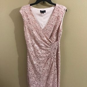 Connected, Petite Sequined Lace Dress 10P